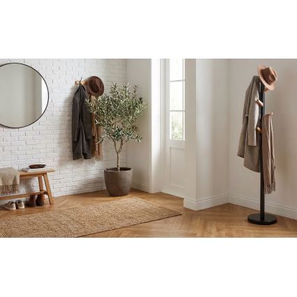 Wieszak stojący 177x28 cm DOMUS czarny/beżowy