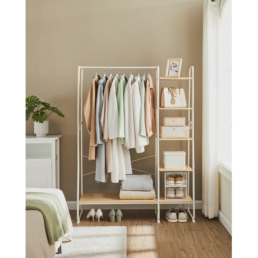 Wieszak stojący LINEA biały/brązowy