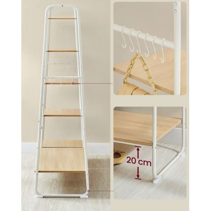 Wieszak stojący LINEA biały/brązowy