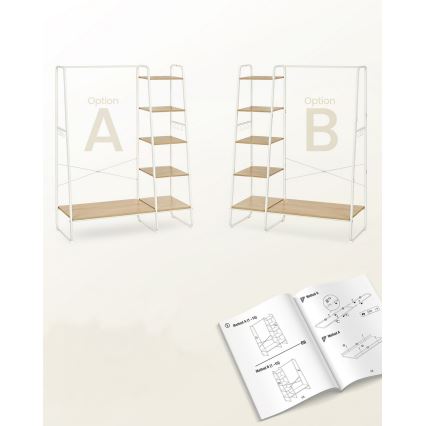 Wieszak stojący LINEA biały/brązowy