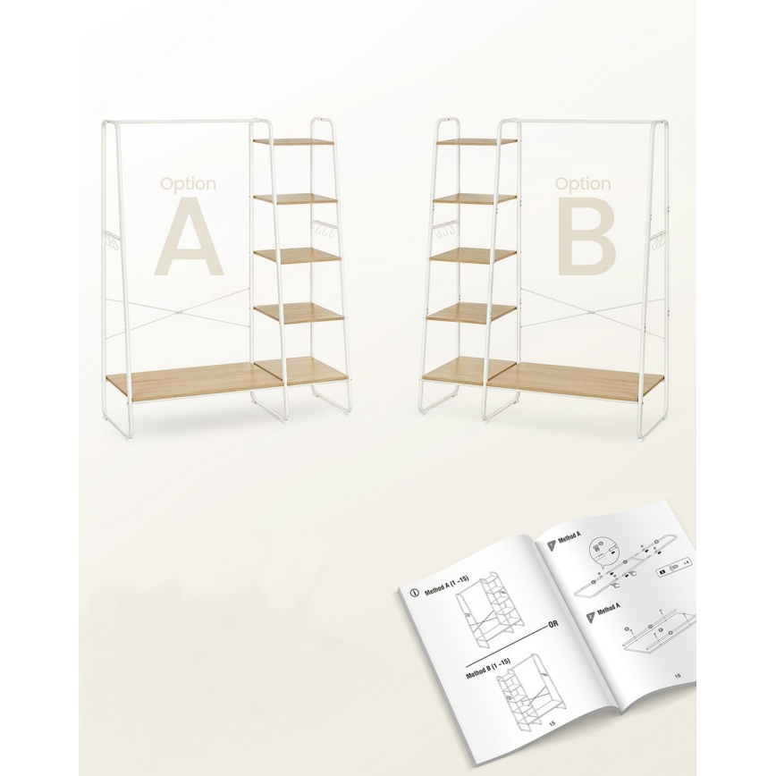 Wieszak stojący LINEA biały/brązowy