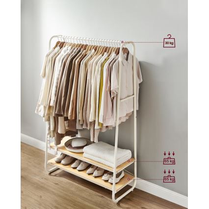 Wieszak stojący LINEA biały/brązowy