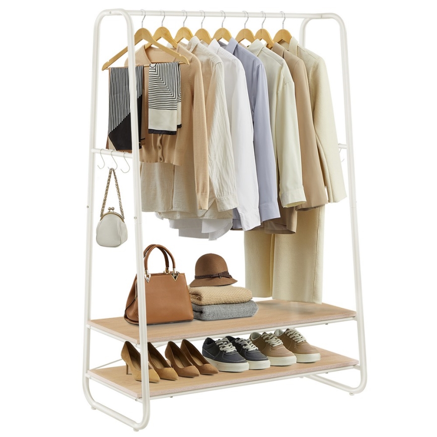 Wieszak stojący LINEA biały/brązowy