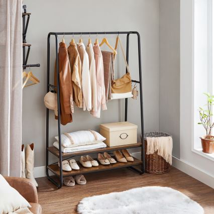 Wieszak stojący LINEA brązowy/czarny