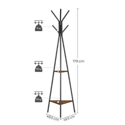 Wieszak stojący LINEA czarny/brązowy