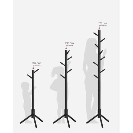 Wieszak stojący LINEA czarny