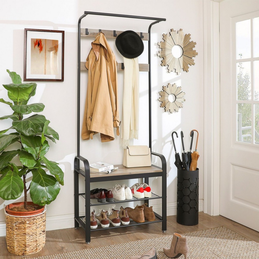 Wieszak stojący NAVOR brązowy/czarny