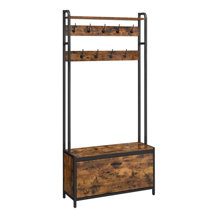 Wieszak stojący NAVOR brązowy/czarny