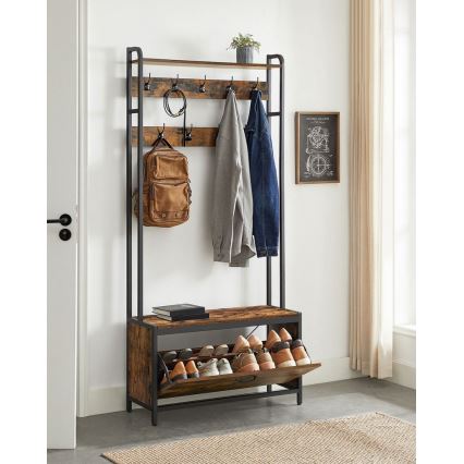 Wieszak stojący NAVOR brązowy/czarny