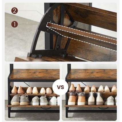 Wieszak stojący NAVOR brązowy/czarny