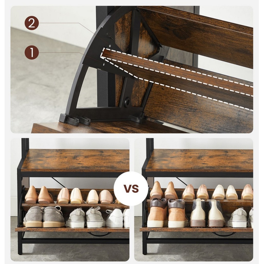 Wieszak stojący NAVOR brązowy/czarny