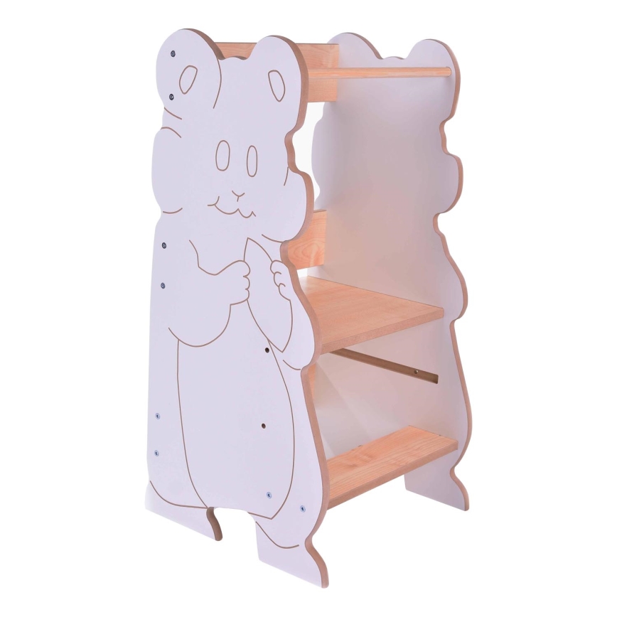 Wieża edukacyjna HAMSTER biała/klon