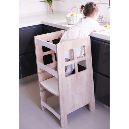 Wieża edukacyjna KULE 90x50 cm brązowo-biała