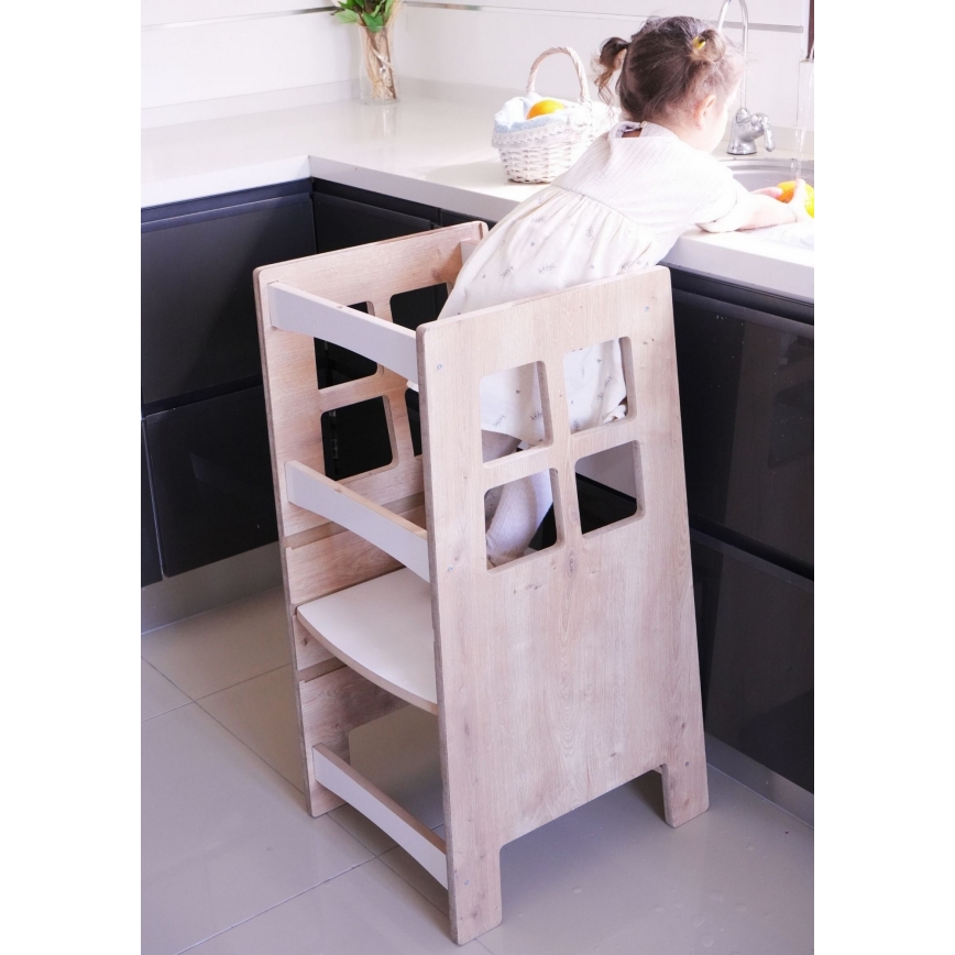 Wieża edukacyjna KULE 90x50 cm brązowo-biała