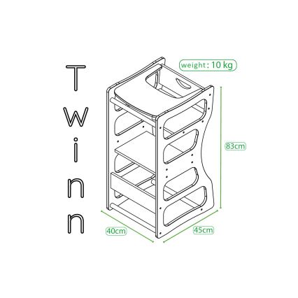 Wieża edukacyjna TWINN 83x45 cm brązowa