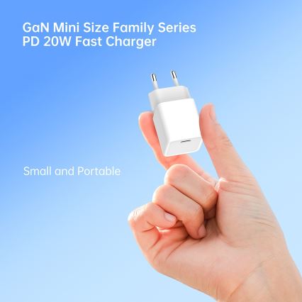 Winner Group- Adapter do szybkiego ładowania 1xUSB-C PD 20W + Kabel USB USB-C / USB-C 1m