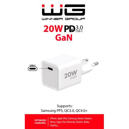 Winner Group - Adapter do szybkiego ładowania 1xUSB-C Power Delivery 20W biały