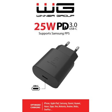 Winner Group - Adapter do szybkiego ładowania 1xUSB-C Power Delivery 25W czarny