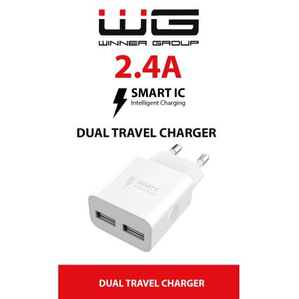 Winner Group - Adapter ładowania 2xUSB-A 12W biały