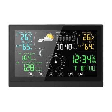 Winner Group - Dotykowa stacja pogodowa z kolorowym wyświetlaczem LCD 5V/3xAAA + 6xAA