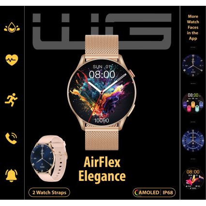 Winner Group - Inteligentny zegarek AirFlex 2 Elegance 280 mAh IP68 złoty