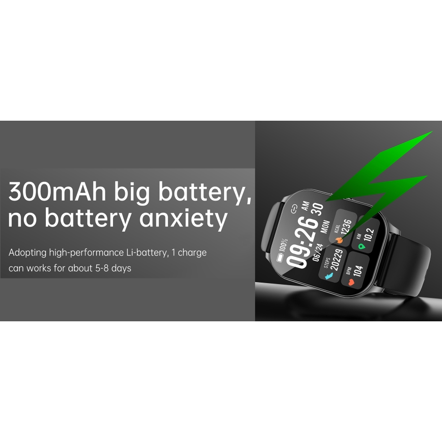 Winner Group - Inteligentny zegarek AirFlexOn 300 mAh IP68 srebrny