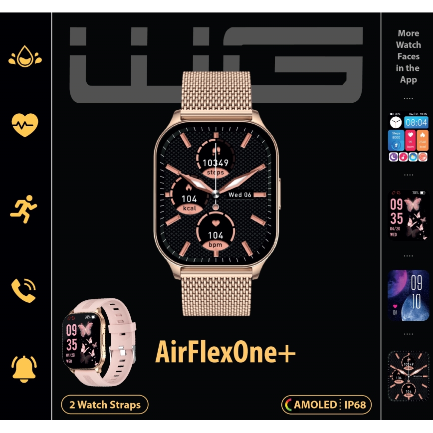 Winner Group - Inteligentny zegarek AirFlexOne+ 300 mAh IP68 złoty