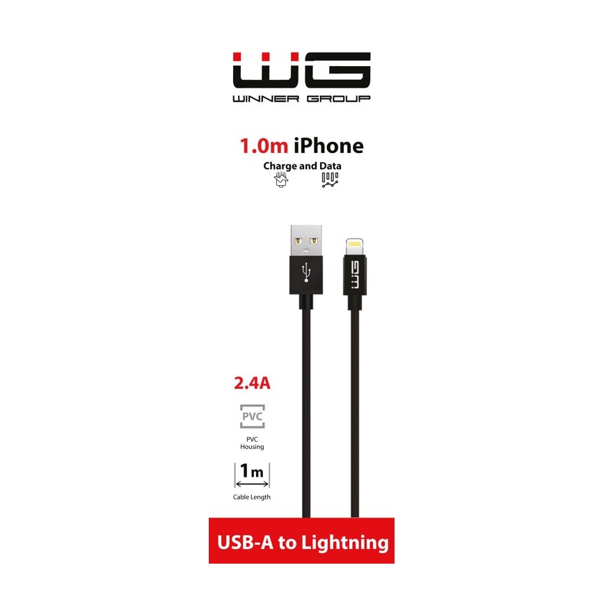 Winner Group - Kabel USB Lightning / USB-A 1m czarny