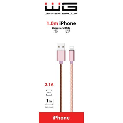 Winner Group - Kabel USB Lightning / USB-A 1m różowy