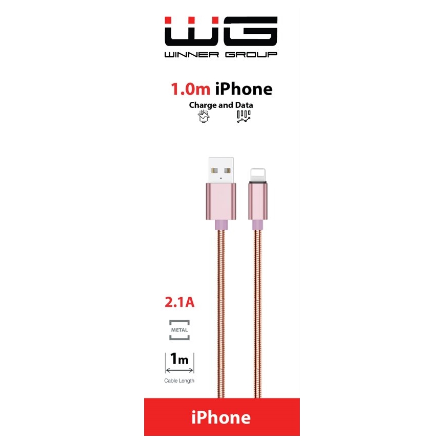 Winner Group - Kabel USB Lightning / USB-A 1m różowy