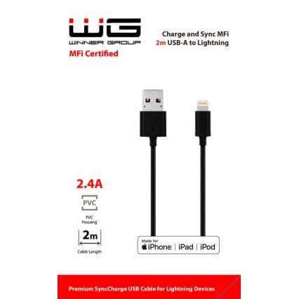 Winner Group - Kabel USB MFI Lightning / USB-A 2m czarny