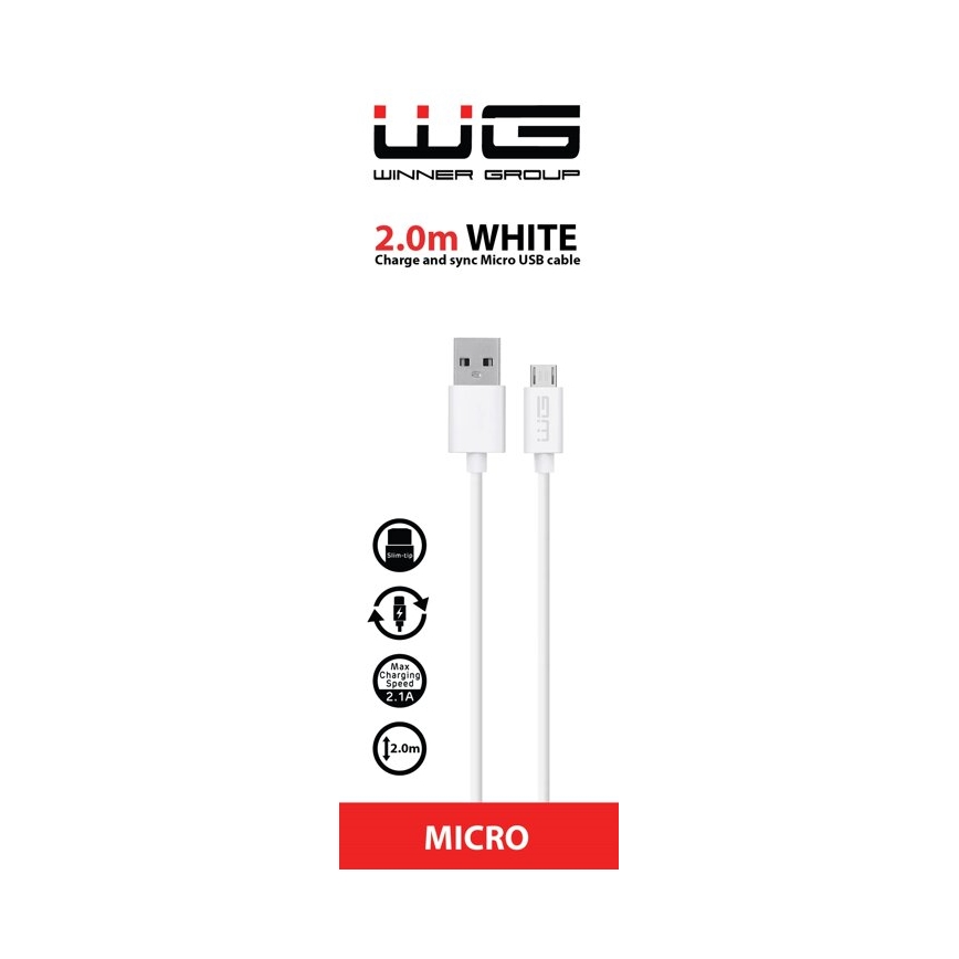Winner Group - Kabel USB Micro USB / USB-A 2m biały