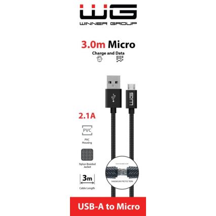 Winner Group - Kabel USB Micro USB / USB-A 3m czarny
