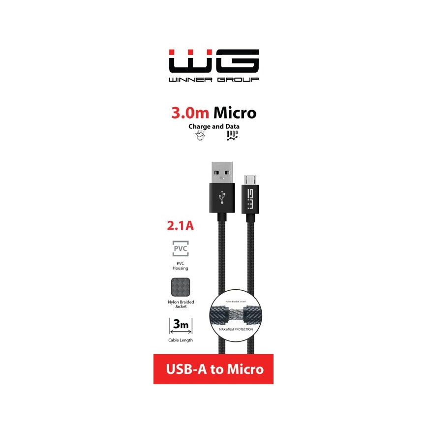 Winner Group - Kabel USB Micro USB / USB-A 3m czarny