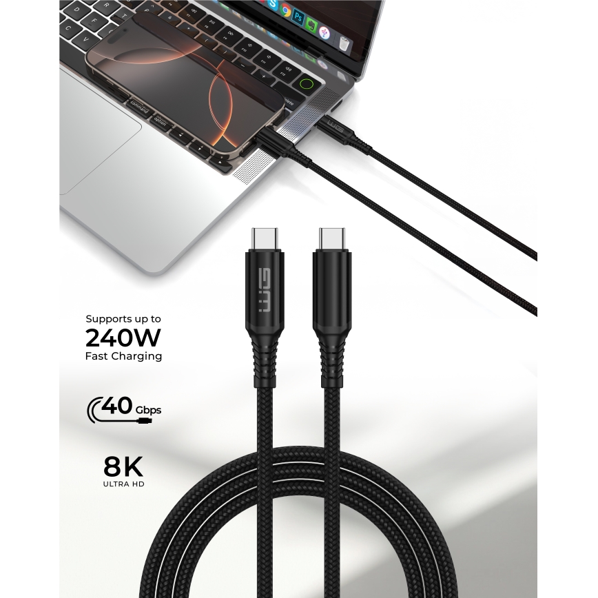 Winner Group - Kabel USB USB-C / USB-C 240W 1m czarny