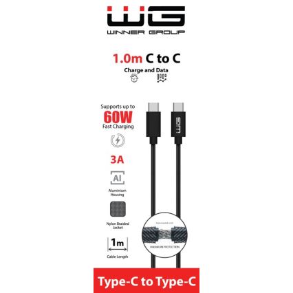 Winner Group - Kabel USB USB-C / USB-C 60W 1m czarny