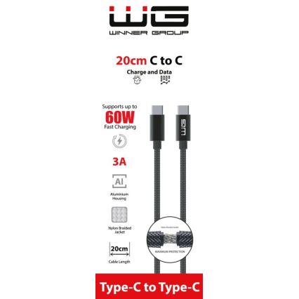 Winner Group - Kabel USB USB-C / USB-C 60W 20cm czarny
