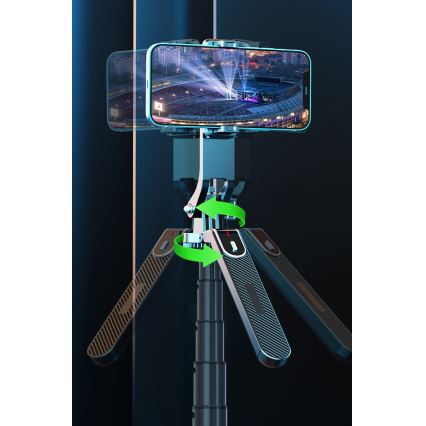 Winner Group - Kijek do selfie 3w1 ze stojakiem 55 mAh 180 cm czarny