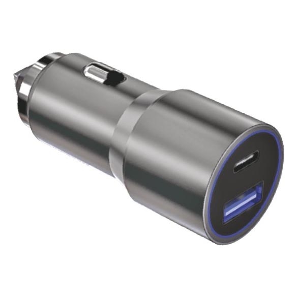 Winner Group - Ładowarka samochodowa 1xUSB-C + 1xUSB-A Power Delivery 58,5W srebrny
