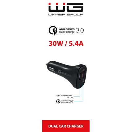 Winner Group - Ładowarka samochodowa 2xUSB-A Power Delivery 30W czarny