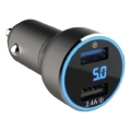 Winner Group - Ładowarka samochodowa z wyświetlaczem 2xUSB-A Power Delivery 30W czarny