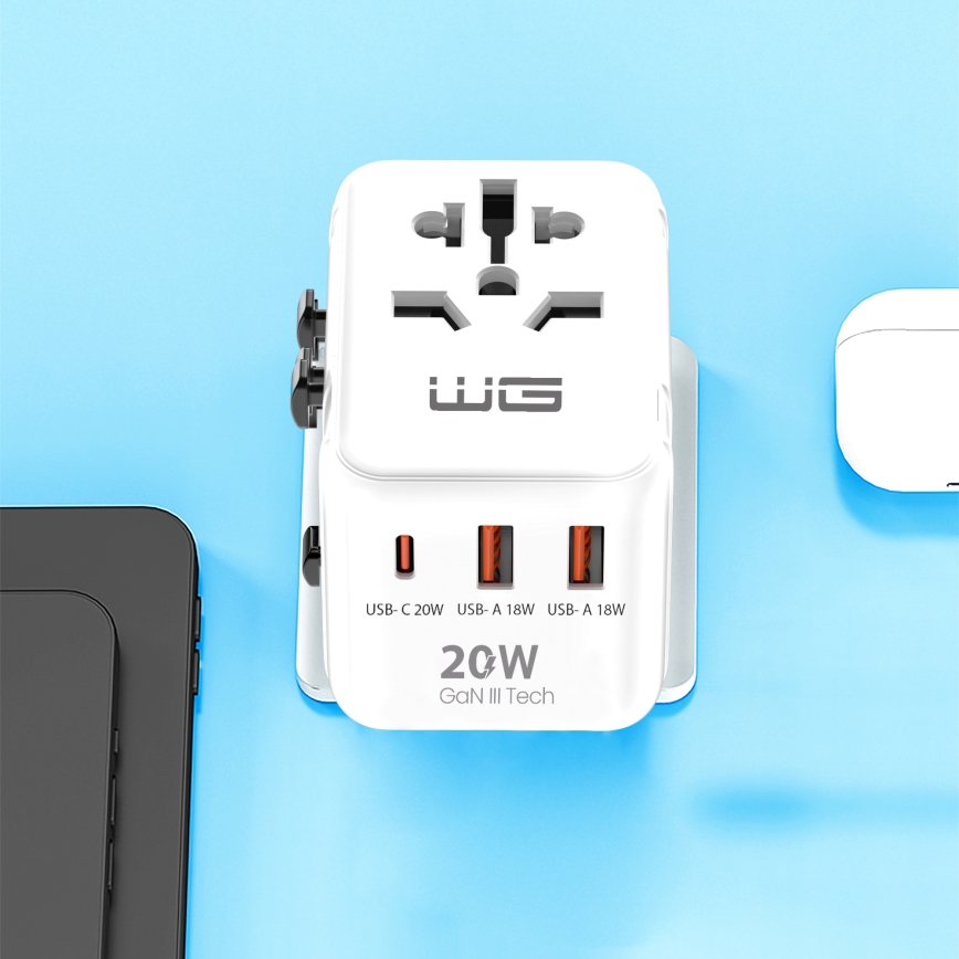 Winner Group - Podróżny szybko ładujący adapter Power Delivery 20W biały