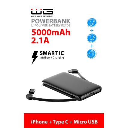 Winner Group - Power Bank 5000 mAh czarny
