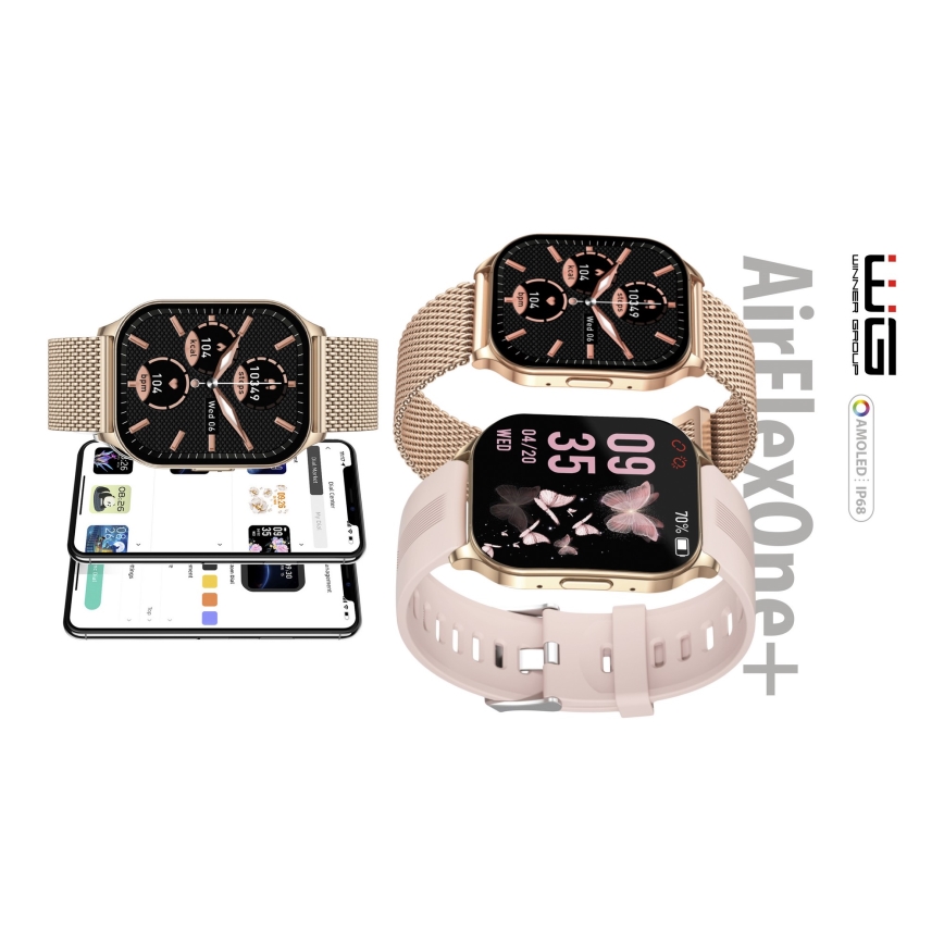 Winner Group - Smartwatch AirFlexOne+ 300 mAh IP68 złoty