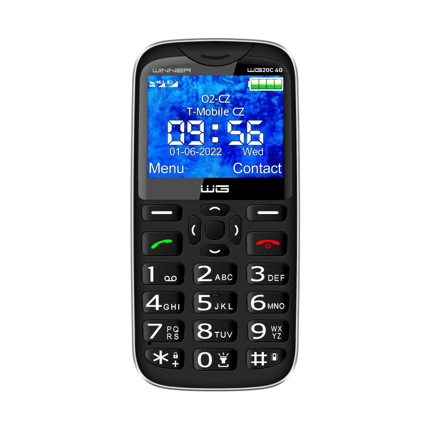 Winner Group - Telefon komórkowy dla seniorów 1600 mAh czarny