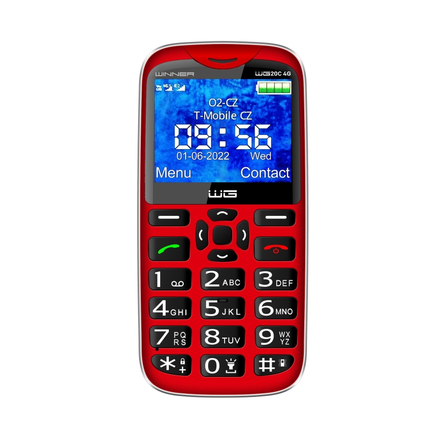 Winner Group - Telefon komórkowy dla seniorów 1600 mAh czerwony