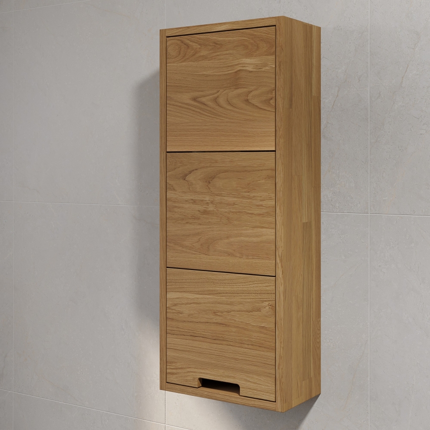 Wisząca szafka łazienkowa GRIBSKOV 90 cm beżowa/dąb