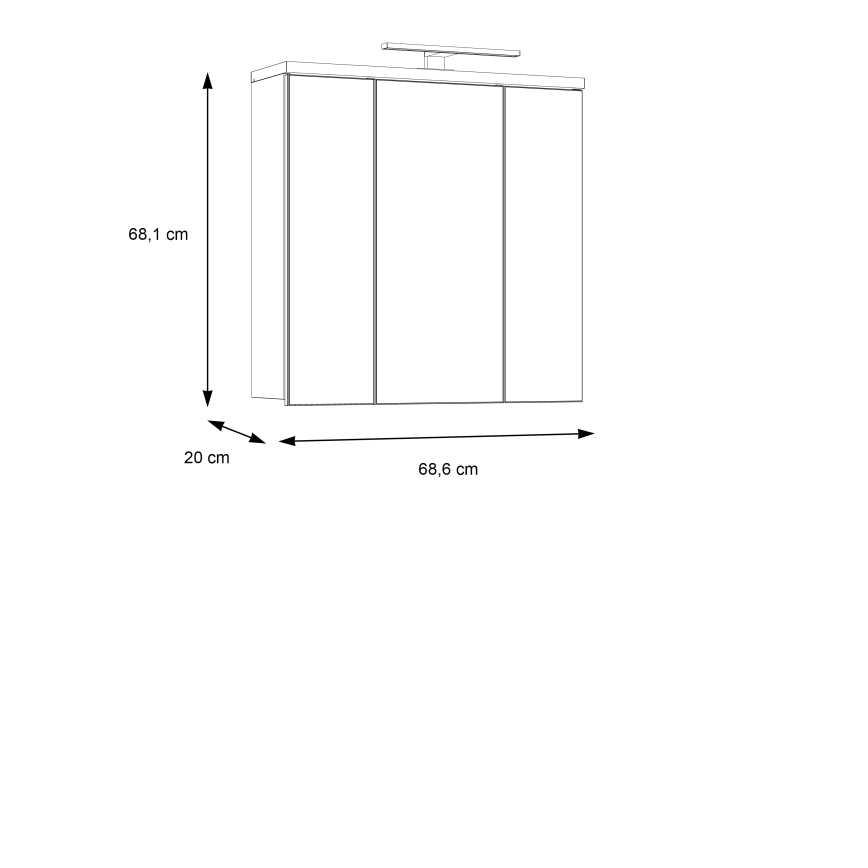 Wisząca szafka łazienkowa z lustrem VENOM biała/dąb sonoma