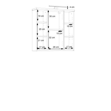Wisząca szafka łazienkowa z lustrem VENOM biała/dąb sonoma