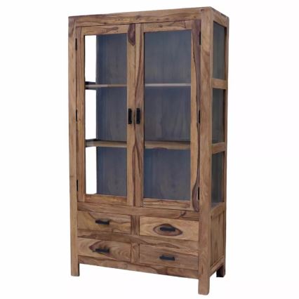 Witryna wystawowa RAMI 180x100 cm solidne drewno/palisander